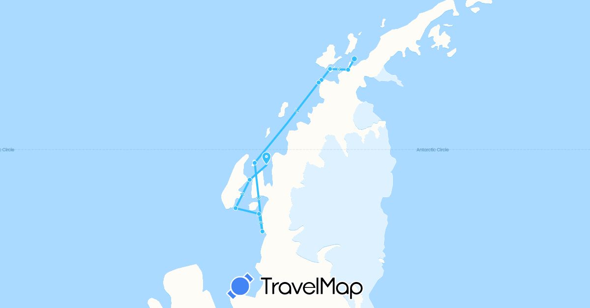 TravelMap itinerary: driving, boat in Antarctica (Antarctica)